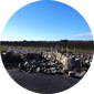 a dry stone wall made by cobblestone