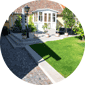 a patio made of limestone