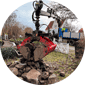 a truck delivering rock cut for a dry stone wall