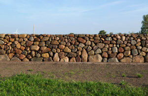 a dry stone wall made of granite