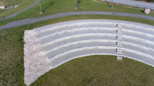an amphitheatre made of concrete blocks