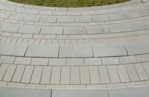 an amphitheatre made of concrete blocks