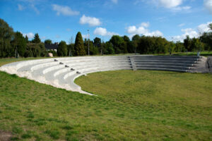 an amphitheatre made of concrete blocks