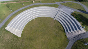 an amphitheatre made of concrete blocks