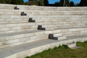 an amphitheatre made of concrete blocks